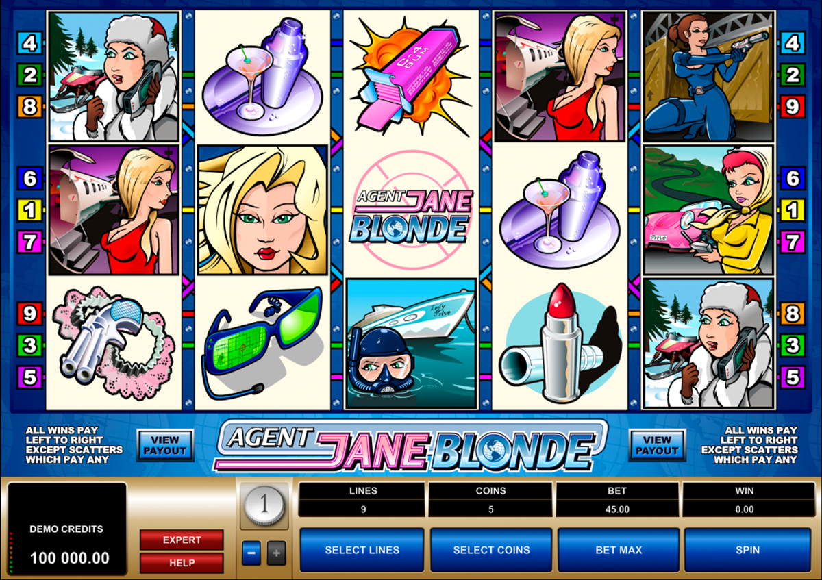 agent jane blonde microgaming игровой автомат 