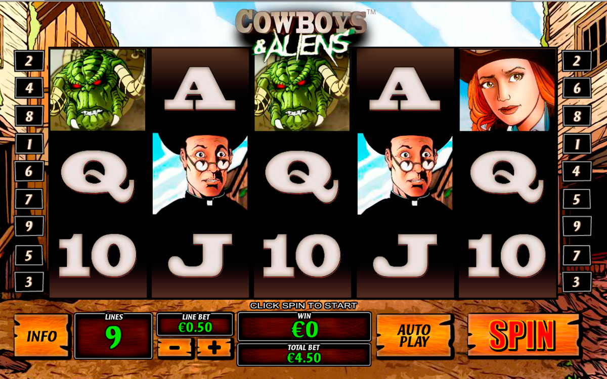 cowboys and aliens playtech игровой автомат 