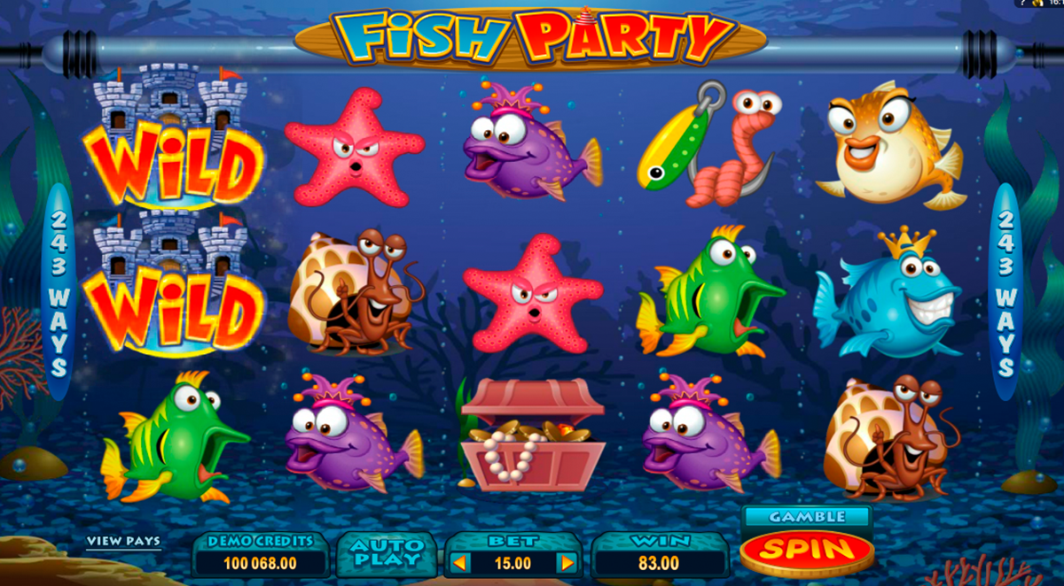 fish party microgaming игровой автомат 
