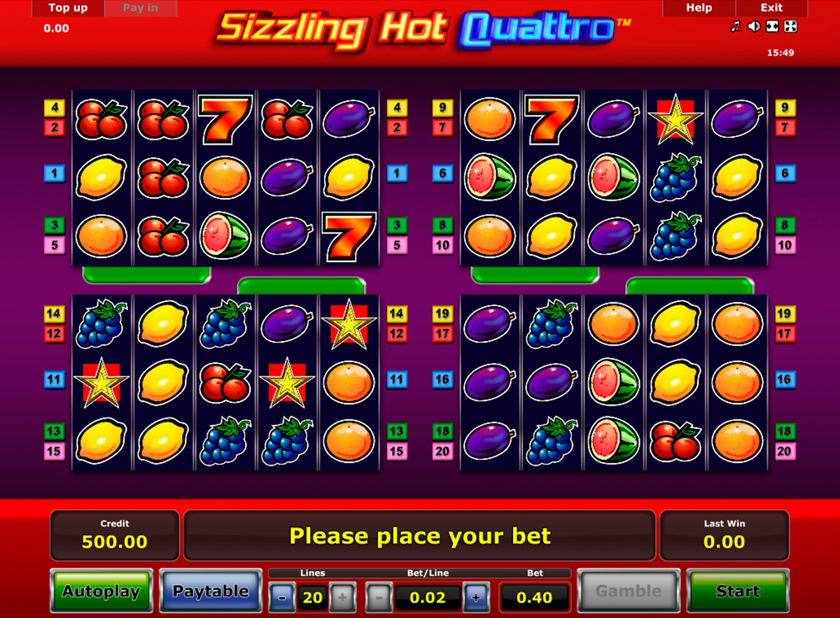 sizzling hot quattro novomatic игровой автомат 