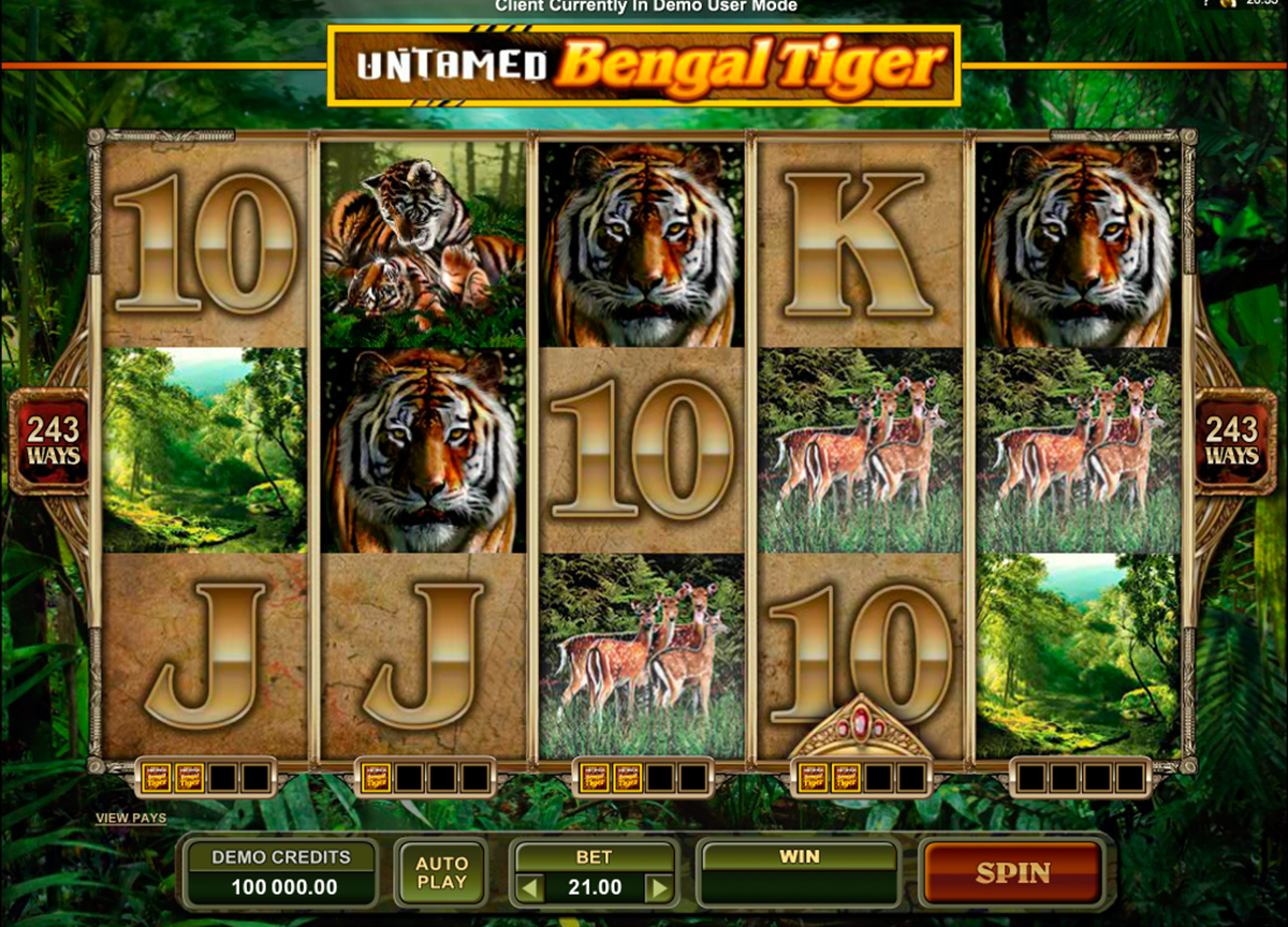 untamed bengal tiger microgaming игровой автомат 