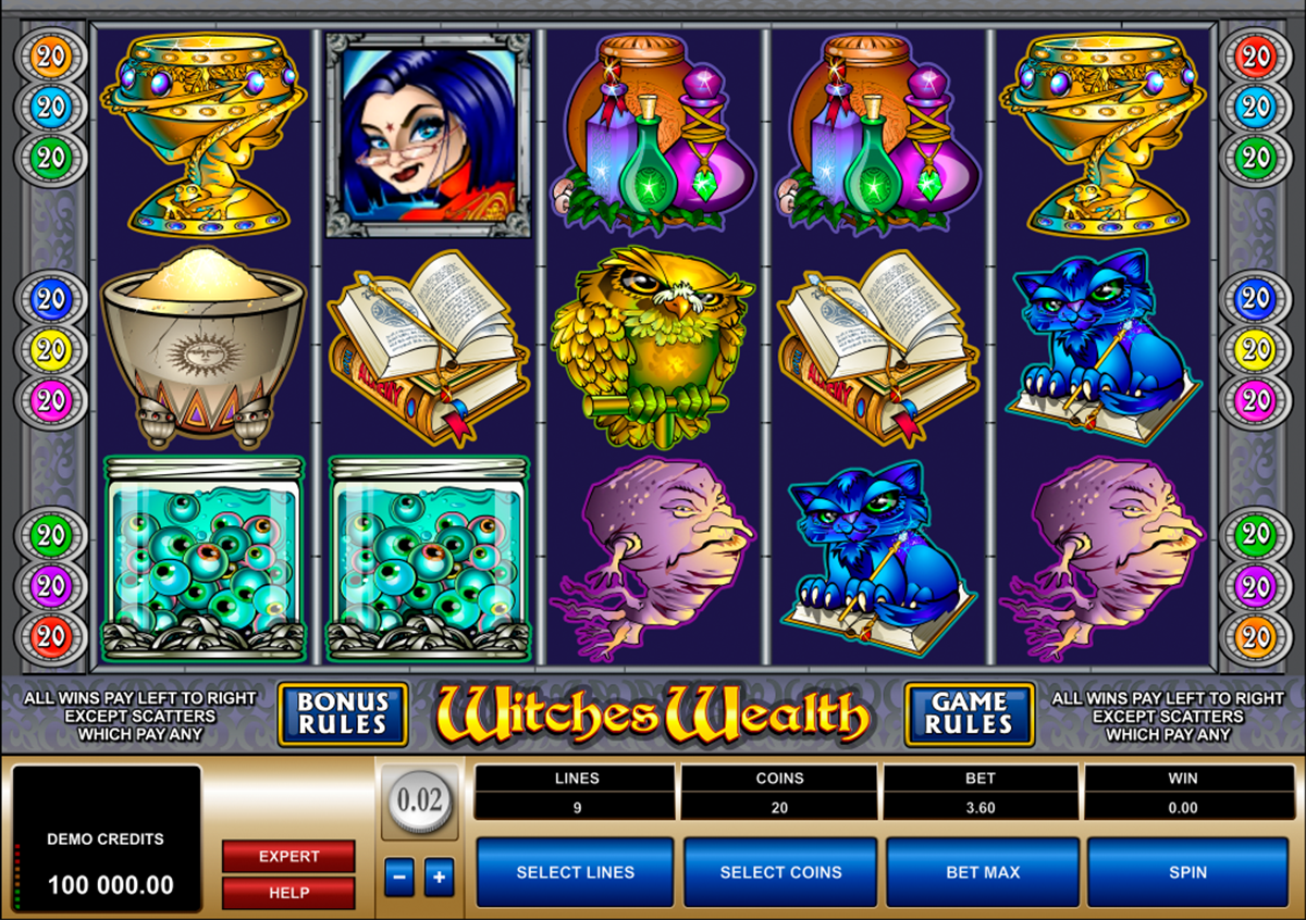 witches wealth microgaming игровой автомат 
