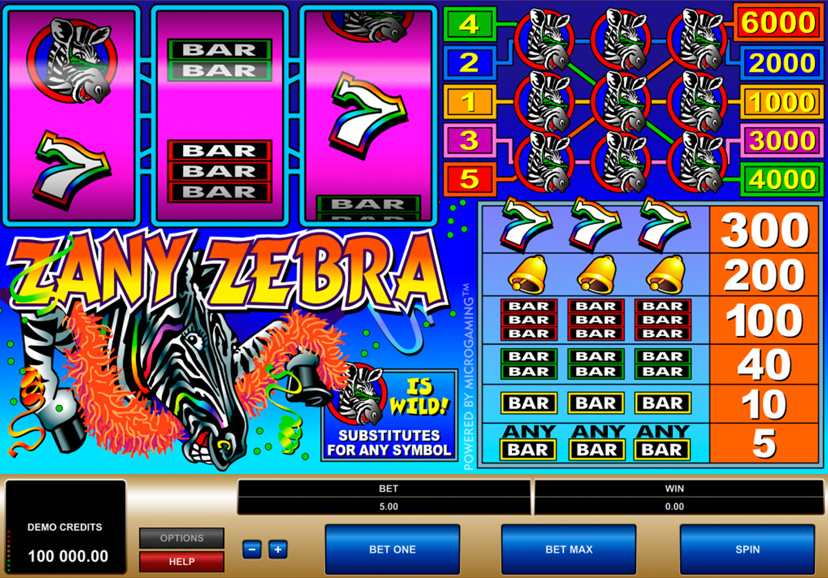 zany zebra microgaming игровой автомат 